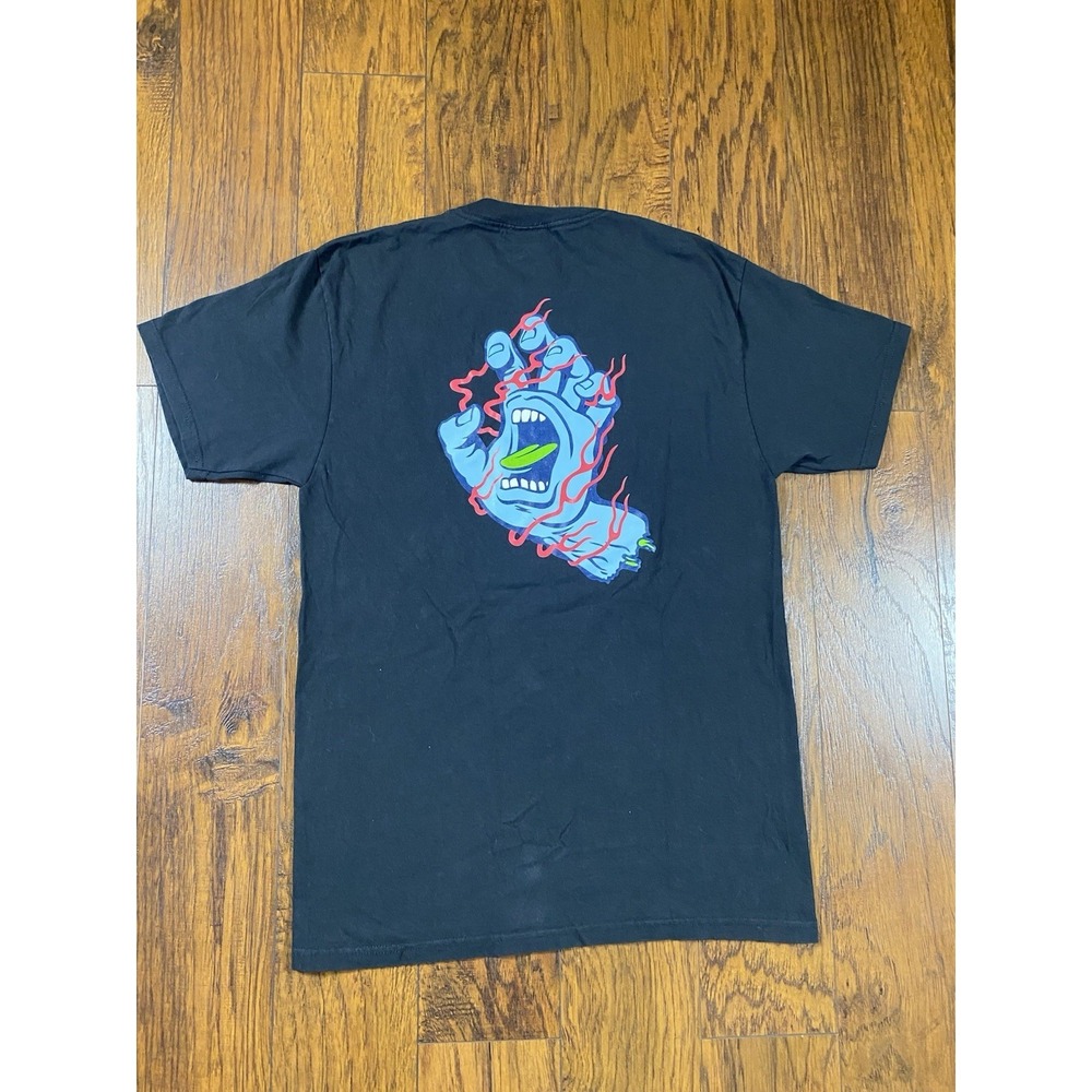 Santa Cruz Skateboards Screaming Hand Flame Graphic T-Shirt Black‎ Mens Medium